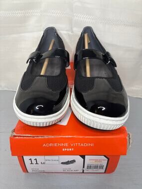 Adrienne Vittadini Riggs Round Toe Mary Jane Shoes Black Womens Size 11M